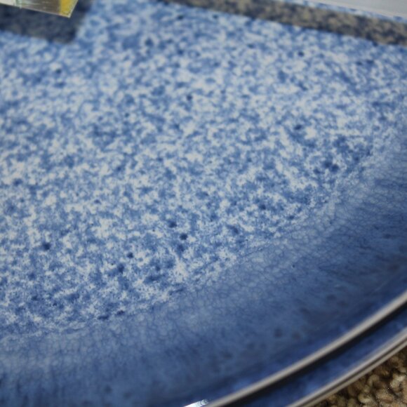 Bungalow No 10 Melamine Dinner Plates Blue White Indoor Outdoor 11" Set of 4 NWT - Picture 3 of 6